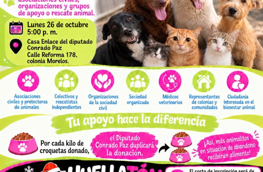 Conrado Paz presenta “Croquetas con Causa Huellatón 2026” para fortalecer la protección y el bienestar animal en Michoacán